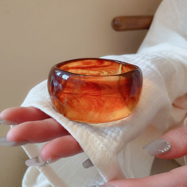 「Glow & Flow」Artisan Gradient Wide Cuff Bracelet – Minimalist Handmade Statement Bangle for Women - Image 2