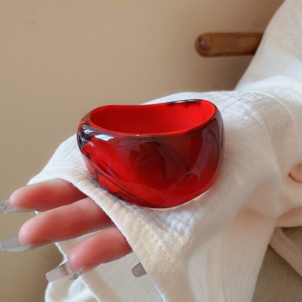 「Glow & Flow」Artisan Gradient Wide Cuff Bracelet – Minimalist Handmade Statement Bangle for Women - Image 3