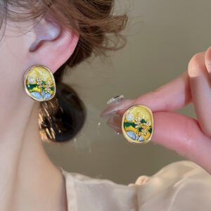 Vintage French Pearl Floral Earrings - 24K Gold Plated Elegant Drops | Luxury Boho Chic Jewelry
