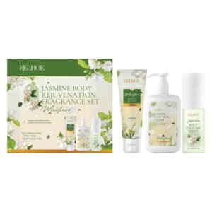 EELHOE Jasmine Body Skin Care Set, gently cleanses and moisturizes the body skin, with a light jasmine fragrance that lingers.