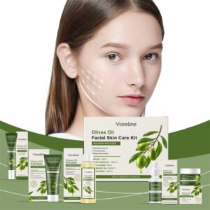 Viareline Olive Oil Facial Skin Care Set - Hydrating, Soothing, Improving Dryness, and Enhancing Skin Elasticity