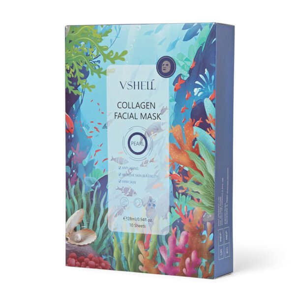 Collagen Face Sheet Mask, Set of 10 - Hydrating Beauty Skincare with Hyaluronic Acid for Women and Men - Moisturising Anti Aging Facial Treatment - Ideal for Sensitive Skin