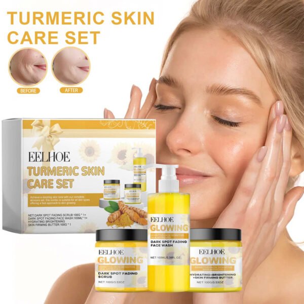 EELHOE Turmeric Skin Care Set - Hydrating, Moisturizing, Cleansing, Oil - Controlling, Fine Lines -淡化, Skin - Nourishing and Purifying Set - Image 2