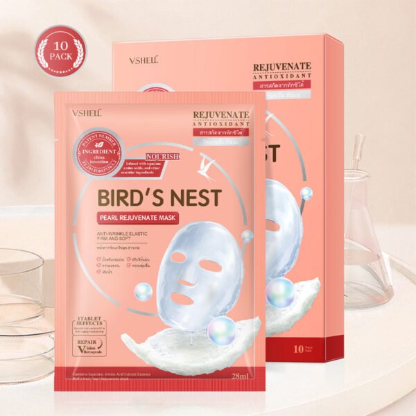 Cross-border Bird's Nest Pearl Brightening Mask, Moisturizing Skincare for Radiant Skin, Hydrating and Nourishing Foreign Trade Mask - Image 2
