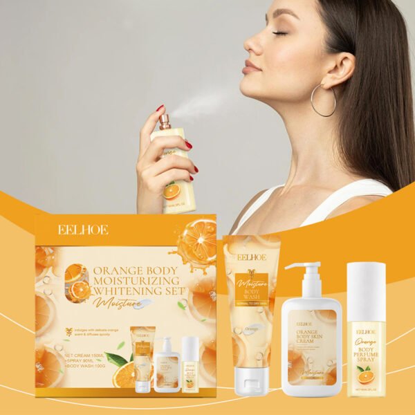 EELHOE Orange Body Moisturizing, Whitening and Fragrance Gift Set, a gentle skin - moisturizing, hydrating and nourishing skin - care set - Image 2