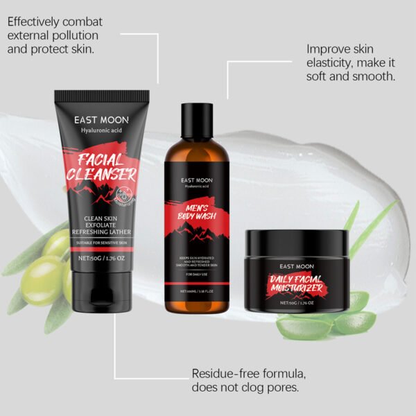 East Moon Men's Bath and Skin Care Set, Multi-functional Cleaning, Moisturizing and Nourishing for Face and Body - Image 2