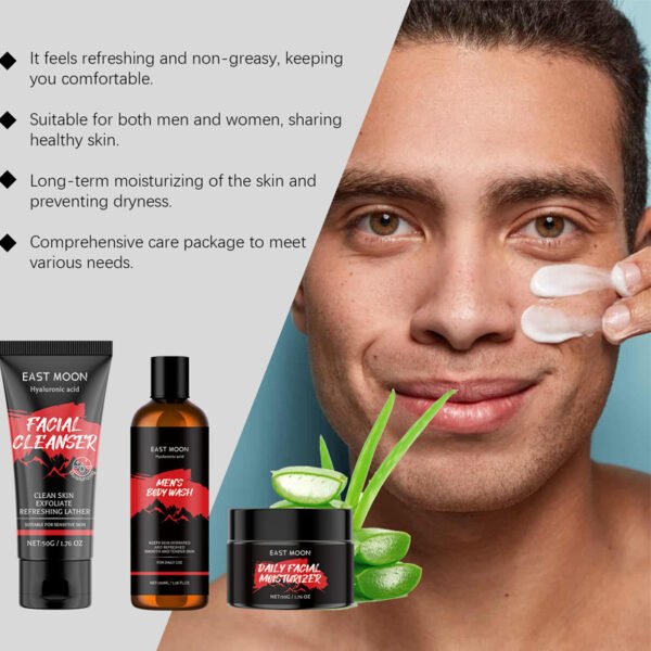 East Moon Men's Bath and Skin Care Set, Multi-functional Cleaning, Moisturizing and Nourishing for Face and Body - Image 5