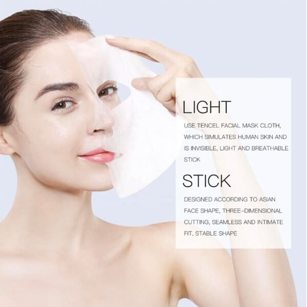Collagen Face Sheet Mask, Set of 10 - Hydrating Beauty Skincare with Hyaluronic Acid for Women and Men - Moisturising Anti Aging Facial Treatment - Ideal for Sensitive Skin - Image 3