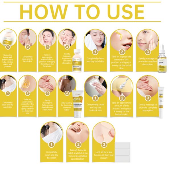 EELHOE Acne-prone Skin Care Set. Suitable for acne-prone skin care, it can make the skin tender, hydrate and moisturize the skin, and improve skin condition. - Image 6