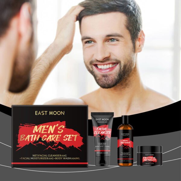 East Moon Men's Bath and Skin Care Set, Multi-functional Cleaning, Moisturizing and Nourishing for Face and Body - Image 4