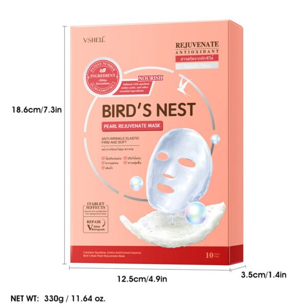 Cross-border Bird's Nest Pearl Brightening Mask, Moisturizing Skincare for Radiant Skin, Hydrating and Nourishing Foreign Trade Mask - Image 6