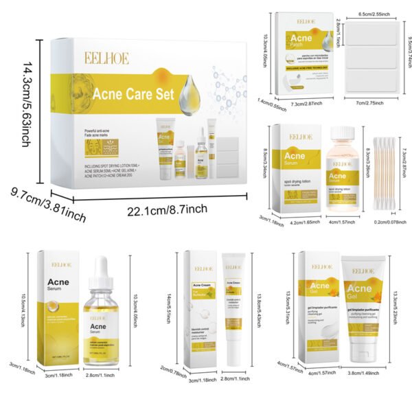 EELHOE Acne-prone Skin Care Set. Suitable for acne-prone skin care, it can make the skin tender, hydrate and moisturize the skin, and improve skin condition. - Image 8
