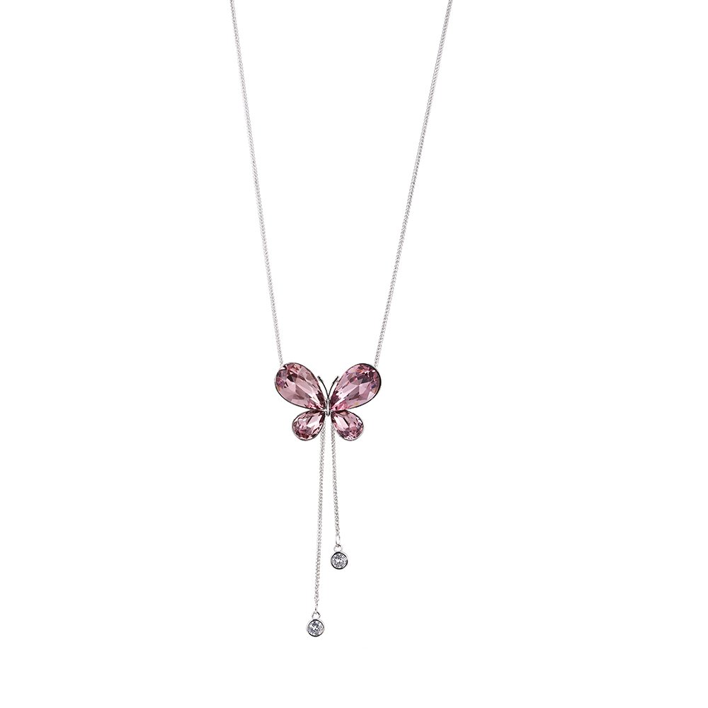 Pink Butterfly Necklace