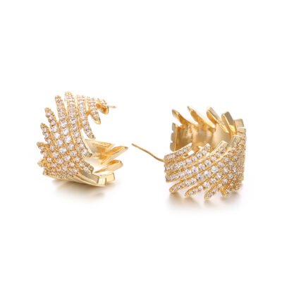 Gold Hoop Stud Earrings