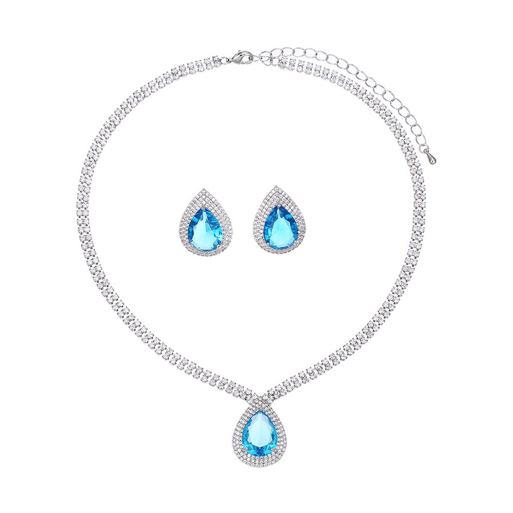 Blue Crystal Jewelry Set