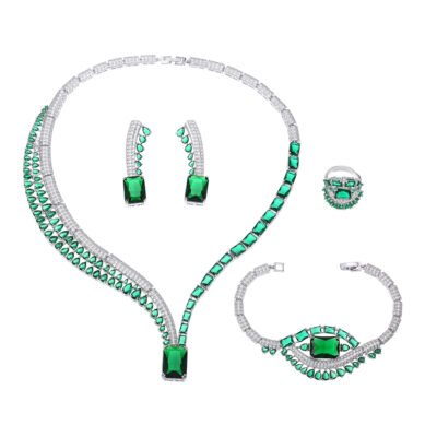 Green Crystal Jewelry Set