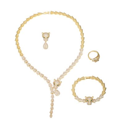 Gold Panther Jewelry Set